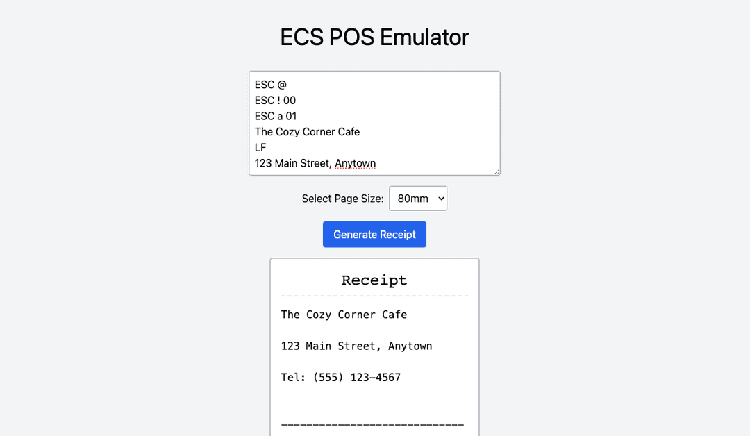 ECS POS Emulator